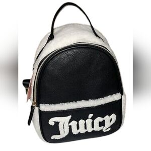 EUC Juicy Couture Flashback Designer Backpack Sherpa Faux-Fur Bag, fleece